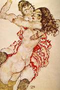 Two Girls Embracing Each other Egon Schiele